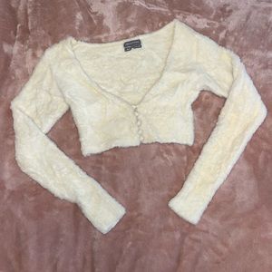 Cropped Long-Sleeve Sweater